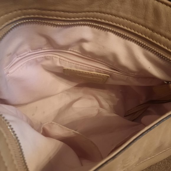 COACH Zoe Beige Leather Hobo Handbag Purse F12671 - Picture 5 of 8